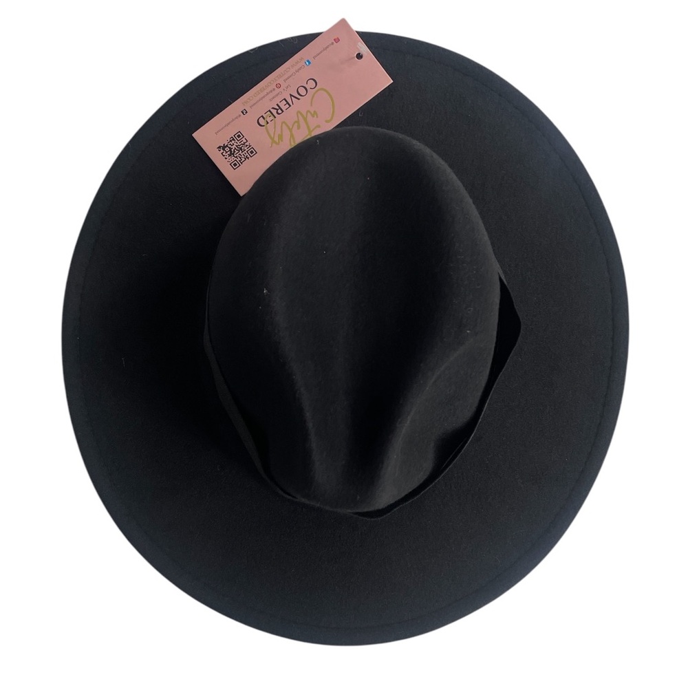 Black, Red bottom wide brim Panama felt,Fedora,Rancher Hat,Unisex,OS, NWT - Picture 7 of 10